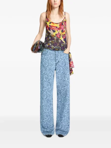 Pantaloni Dries Van Noten albastru