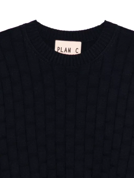 Kerek nyakú steppelt szvetter Plan C kék