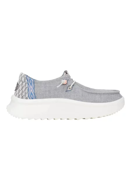 HeyDude Mokasyny Wendy Peak Chambray Woven szare