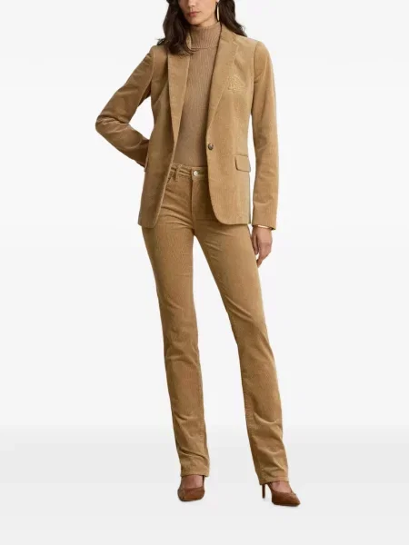 Samt hlače Lauren Ralph Lauren smeđa