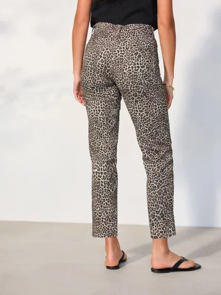 Next Jeans crem / ciocolatiu negru
