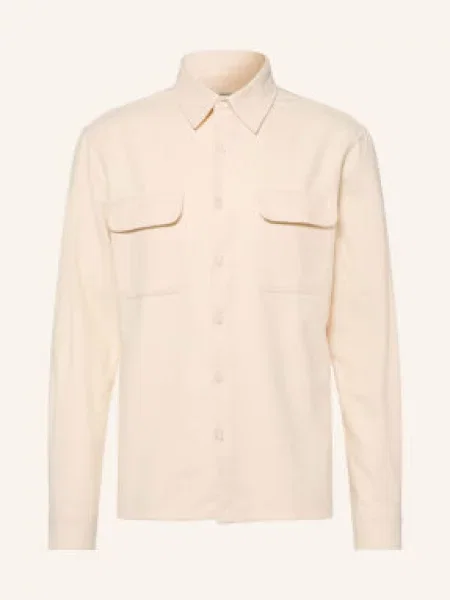 Sandro Koszula Flanelowa O Kroju Regular Fit beige beżowa