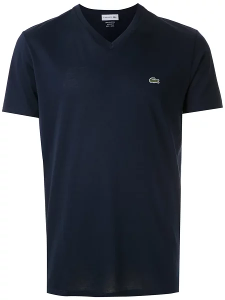 Tricou Lacoste cu decolteu în V albastru