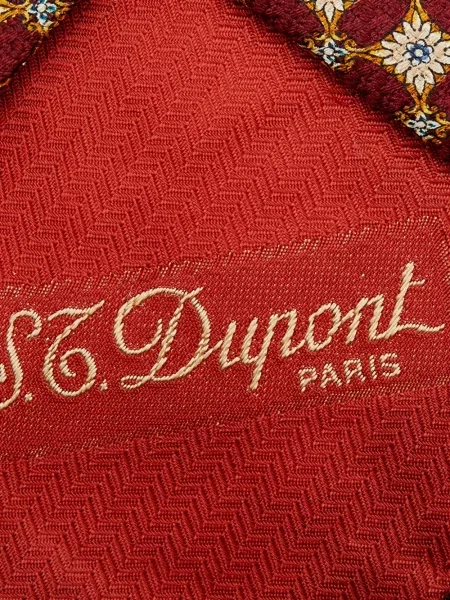 Jacquard kravata S.t. Dupont s cvjetnim printom veze crvena