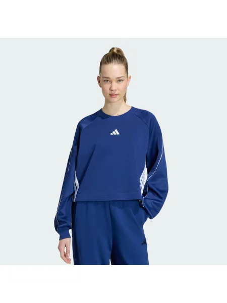 ADIDAS SPORTSWEAR Športová mikina Stadium tmavomodrá biela