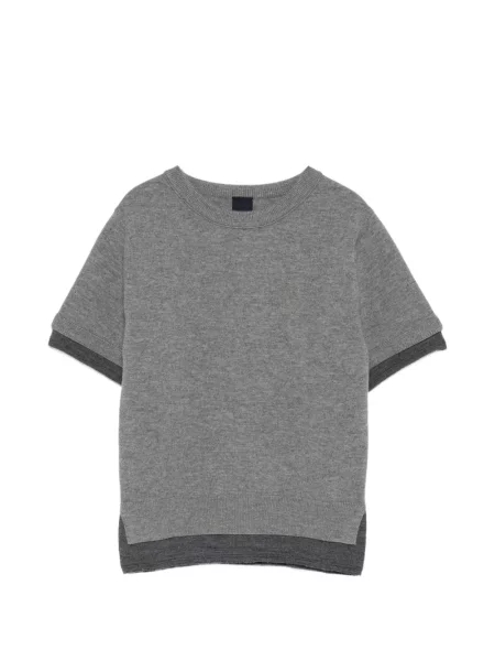 Tricou Juun.j cu decolteu rotund gri