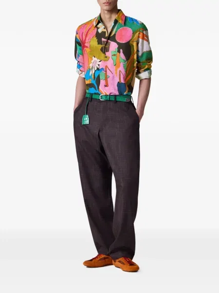 Pantaloni Paul Smith în carouri violet