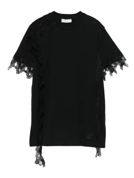 Top Blumarine din dantelă scurt negru