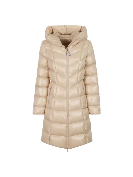Płaszcz Moncler z kapturem beżowy