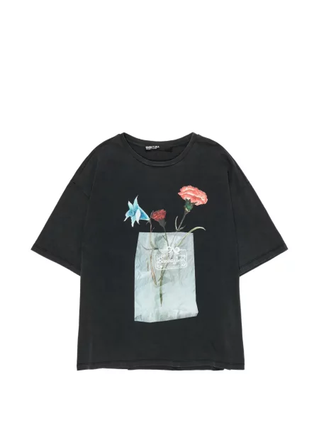 Tricou Bimba Y Lola cu model floral cu imagine negru