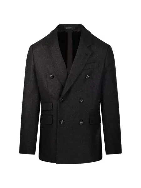 Geacă Emporio Armani cu două rânduri de nasturi gri