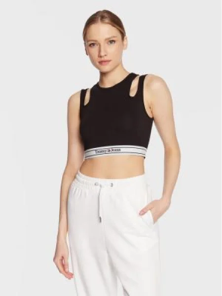 Skinny farmer felső Tommy Jeans fekete