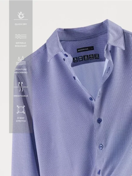 Reserved Приталена сорочка темно-синій синя