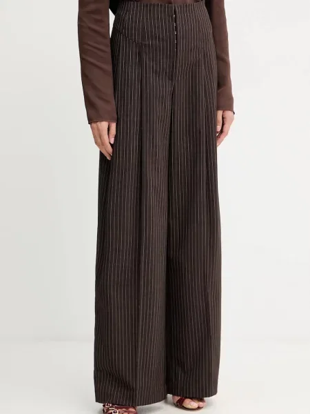 Rotate pantaloni lat high waist maro