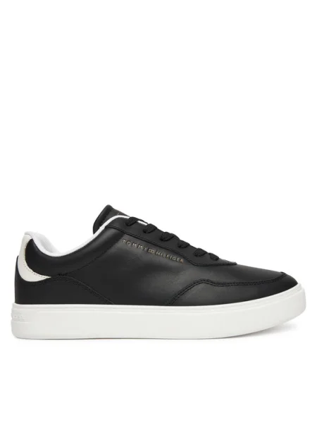 Tommy Hilfiger Kožené tenisky CASUAL CUPSOLE SNEAKER čierna