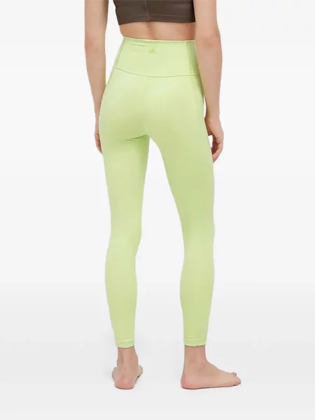 Spodnie Adidas w paski z autografem do biegania zielone