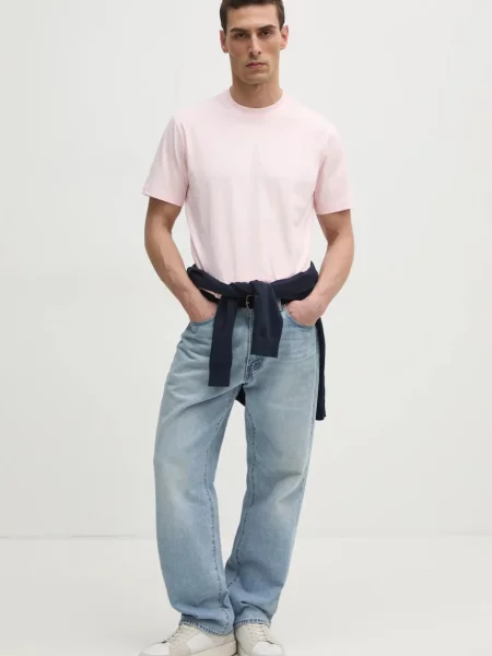 Футболка Lacoste з принтом рожевий