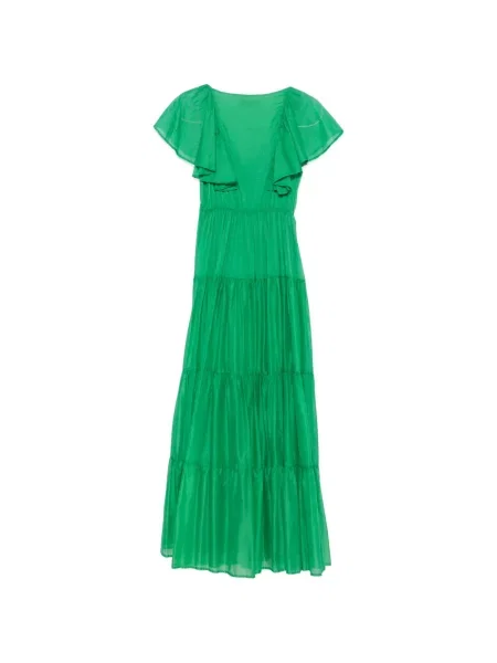 Rochie maxi Kaos cu volane verde