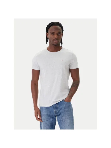 Tommy Jeans Marškinėliai Slim Fit pilka