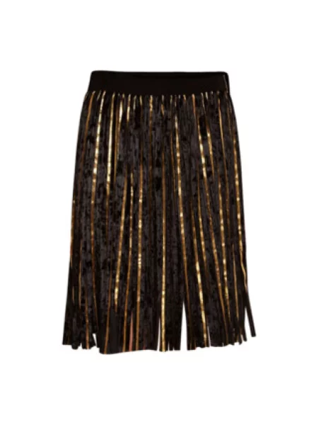 Spódnica Tooche z frędzli elegancka żółta