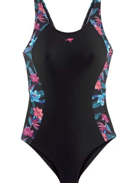 KangaROOS Športne enodelne kopalke svetlo modra / roza črna