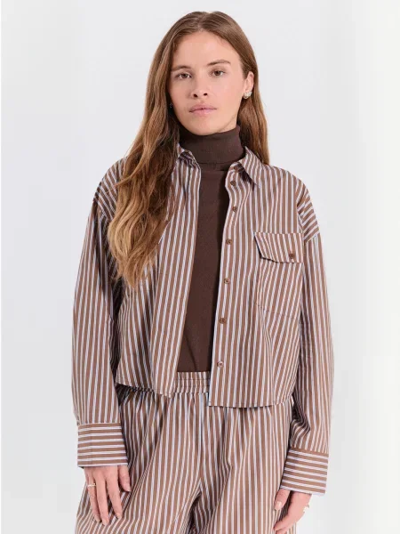 NORR Tricou Evine deschis maro