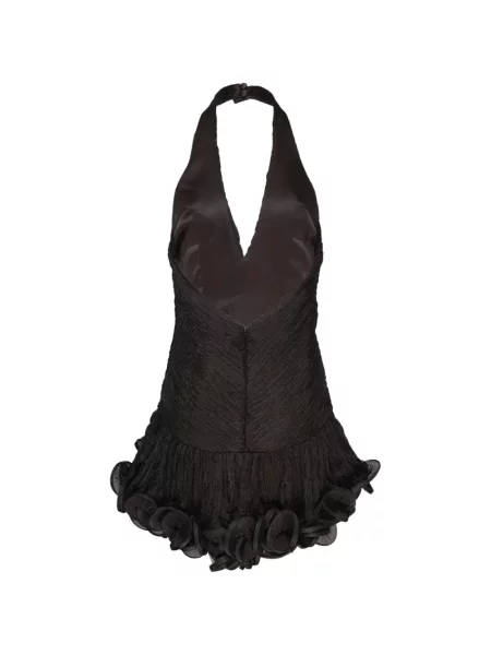 Rochie mini Stolen Stores cu volane cu gât halter negru