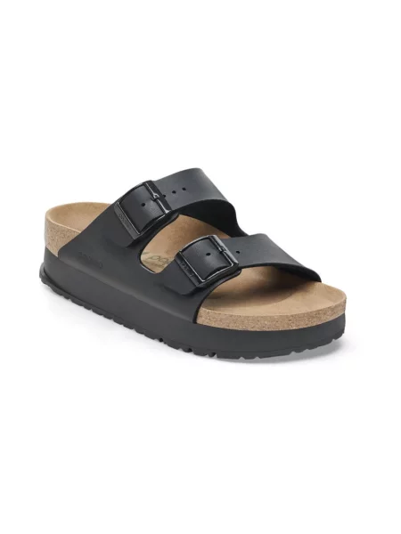 Klapki Birkenstock na platformie zamszowe czarne