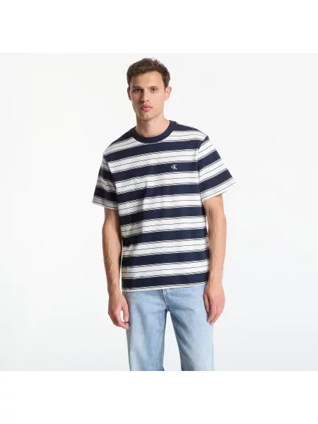 Tričko Calvin Klein Jeans Ss Easy Jersey Stripe Crewneck Tee Dark Sapphire L