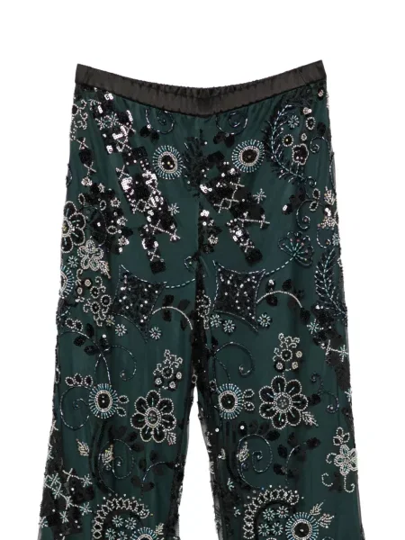 Kalhoty Emporio Armani s flitry zelené