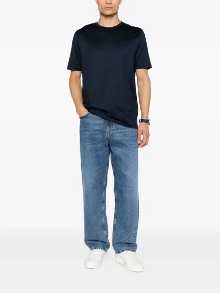Tricou Corneliani cu broderie albastru