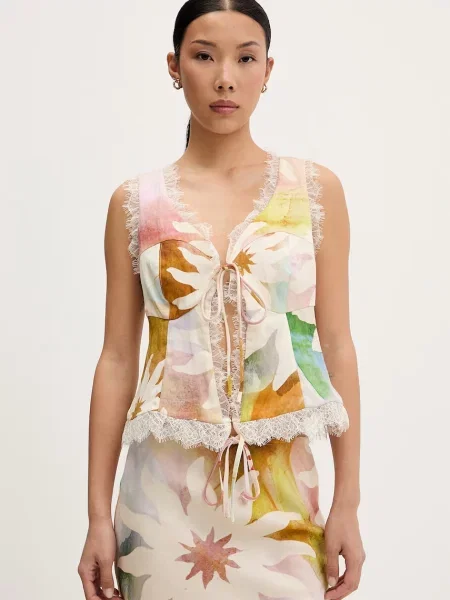 Never Fully Dressed top pentru femei cu lyocell bej