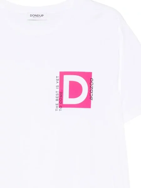 Tricou Dondup cu decolteu rotund alb