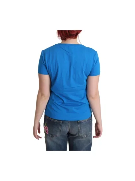 Koszulka Moschino z krótkim rękawem niebieska