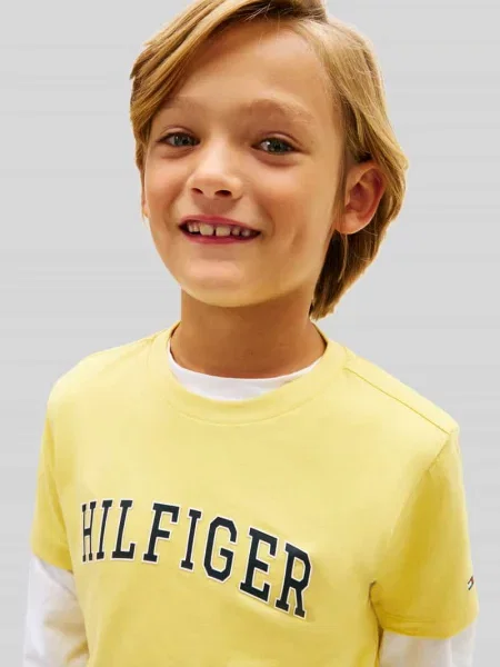 Męski t-shirt o kroju regular fit z czystej bawełny Tommy Hilfiger żółta
