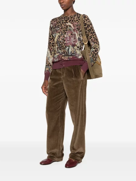 Cardigan Etro cu model floral cu imagine maro