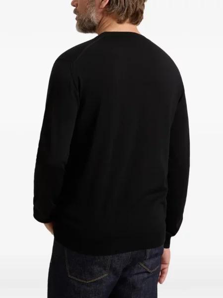 Μάλλινος πουλόβερ Woolrich με στρογγυλή λαιμόκοψη μαύρο