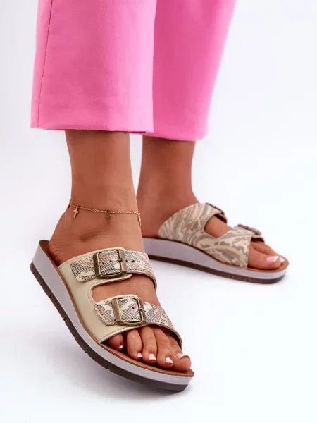 Papuci de casă Kesi auriu