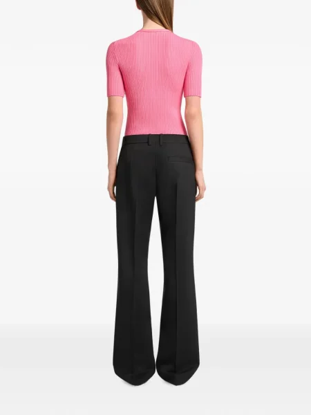 Tricou polo Courreges tricotate roz