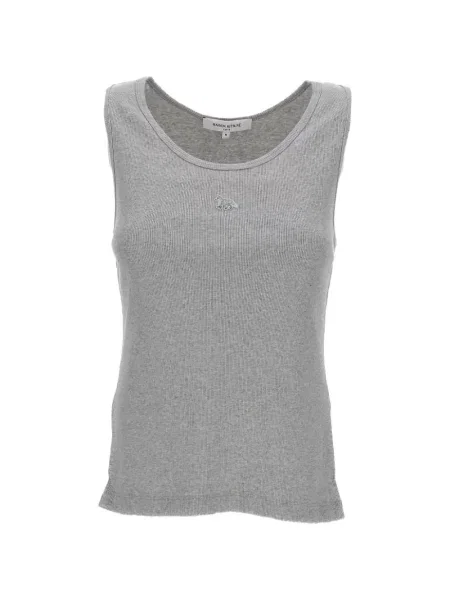 Top Maison Kitsune tricotate cu autograf gri