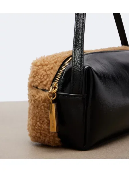 Ovčje kože crossbody torbica Khaite rjava