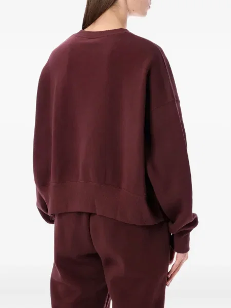 Sweter Nike zamszowy plisowany z nadrukiem brązowy