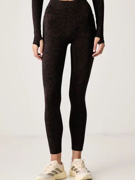 Pantaloni Adidas Performance cu model piele de șarpe negru