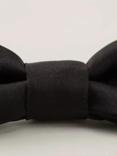Šilkinis kaklaraištis Dolce & Gabbana su lankeliu juoda