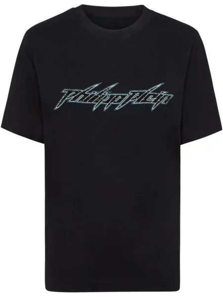 Tricou Philipp Plein din jerseu negru