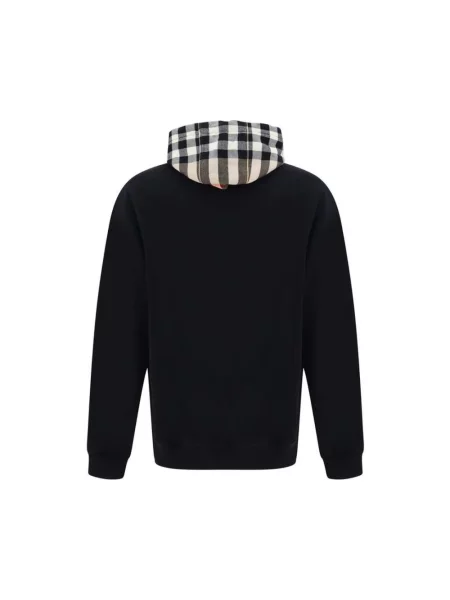 Bluza z kapturem Burberry w kratę z kapturem retro czarna