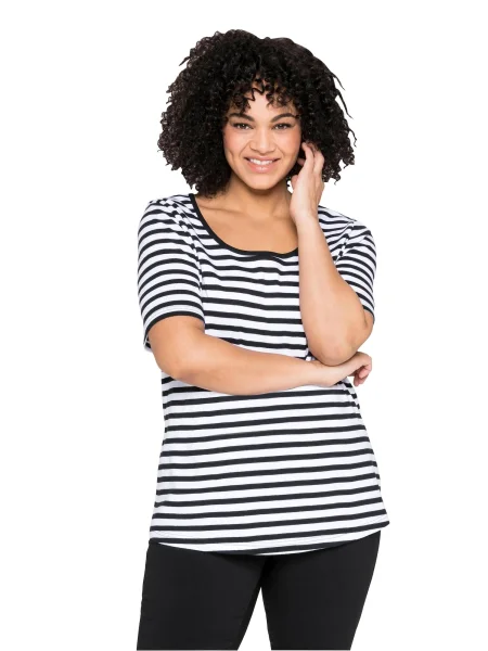 SHEEGO Tricou negru alb