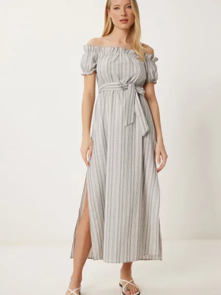 Happiness İstanbul Rochie gri alb