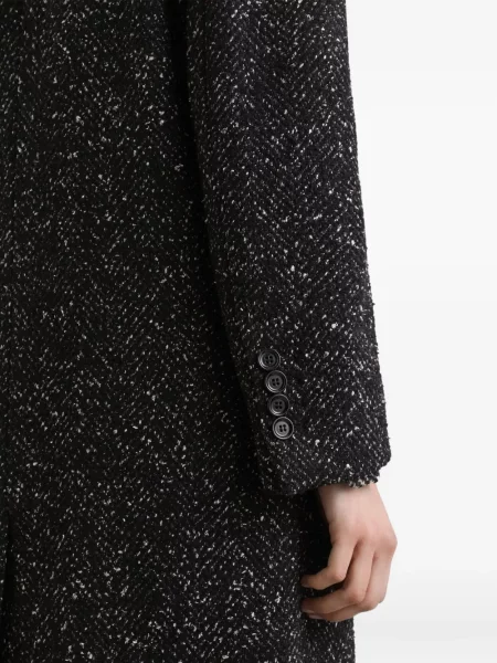 Palton Dolce & Gabbana cu model herringbone negru