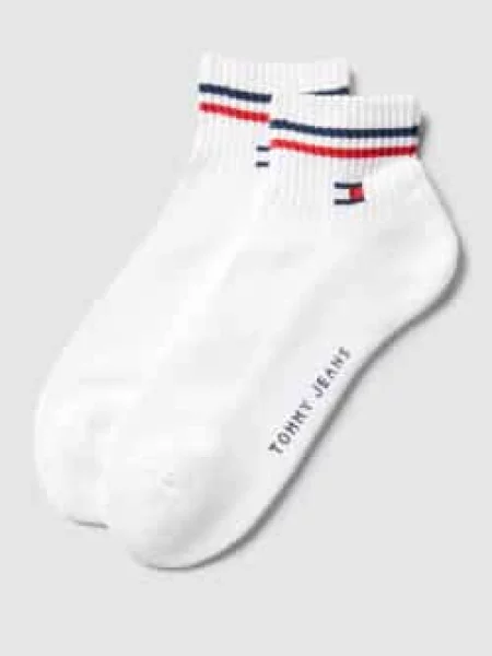 Skarpety z nadrukiem z logo w zestawie 2 szt. Tommy Jeans białe